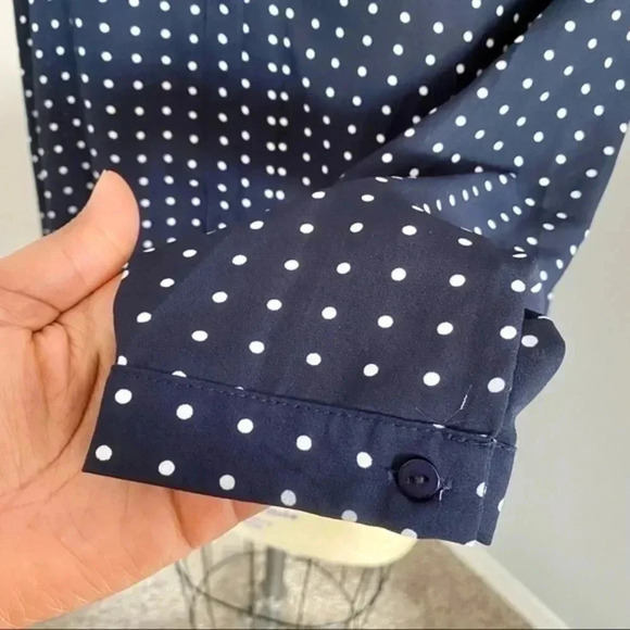 Navy polka dotted blouse​​ - Picture 3 of 7